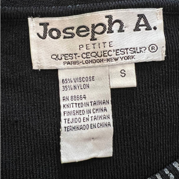 Joseph A Black Sweater with Sequins and Beads and Three Quarter Sleeves Size SP - Picture 4 of 5